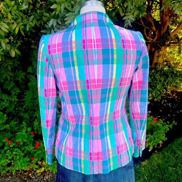 NWT-  TALBOT’S Multicolor Plaid Blazer - Pink, Blue, Green - Picture 5 of 7